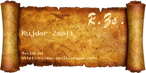 Rujder Zsolt névjegykártya